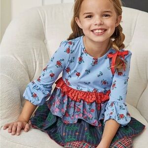 Matilda Jane Choose Your Own Path Feeling Festive Tunic Floral Top Sz 6